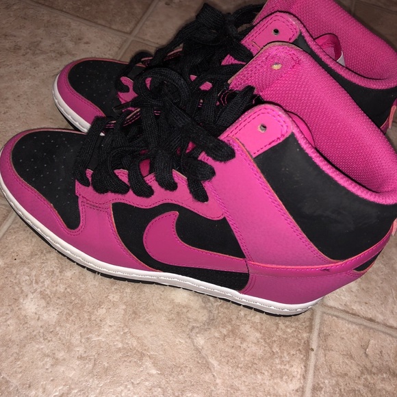 pink nike wedge sneakers